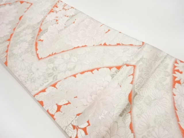 リサイクル　花々尽くし模様織出し袋帯